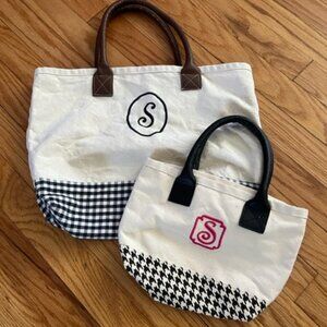 Canvas S monogram logo purse totes/ set 2